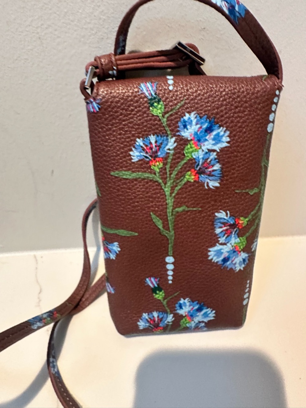 Vera Bradley NWT Brown Floral Slim Easy Crossbody Faux leather - Picture 2 of 8